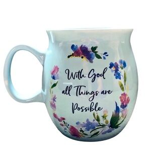 Inspirational Light Blue 14 oz Floral Gift Mug